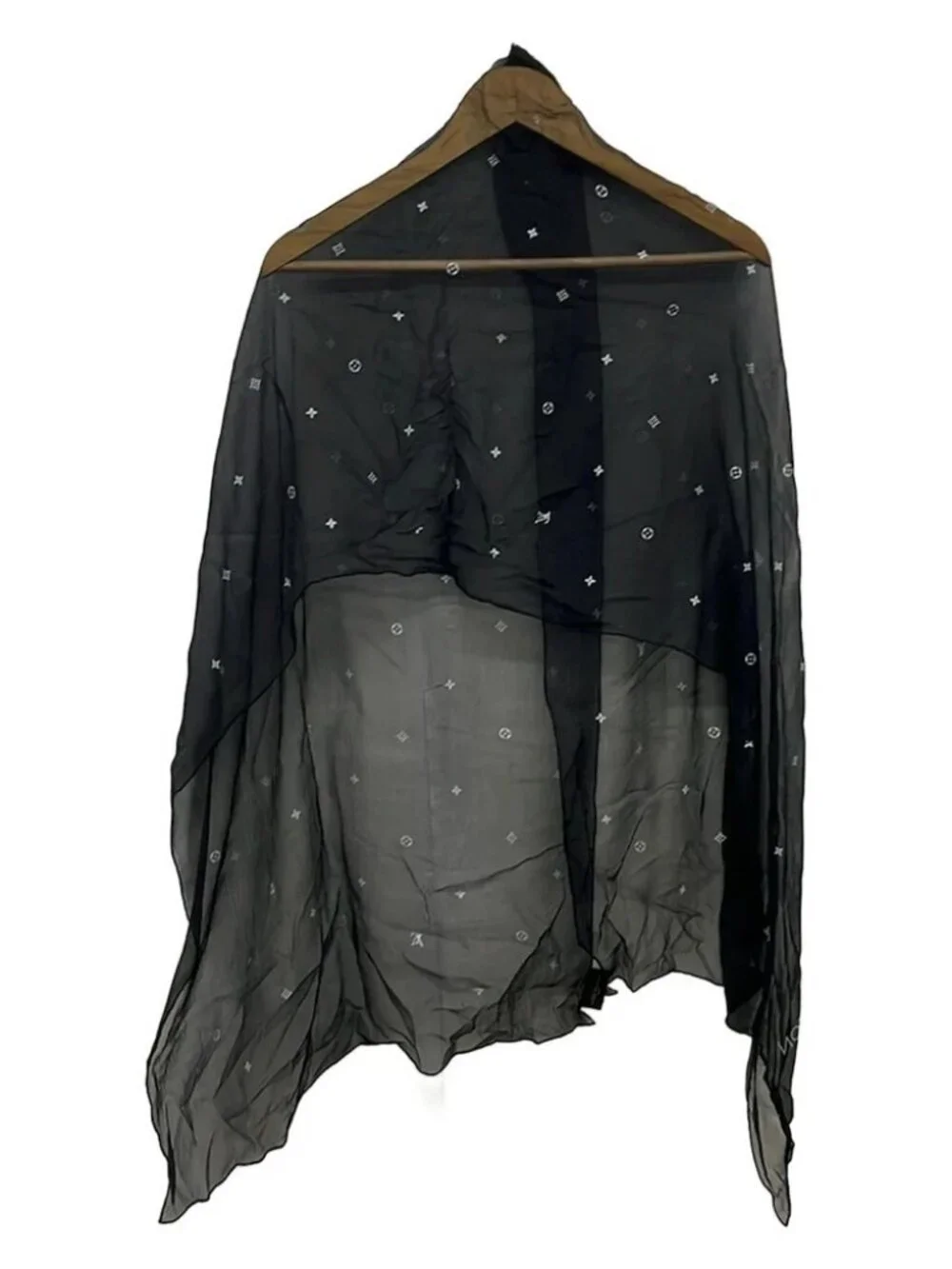 LOUIS VUITTON Etol Monogram Plume M73936 Noir Others CC0195 Scarf Silk